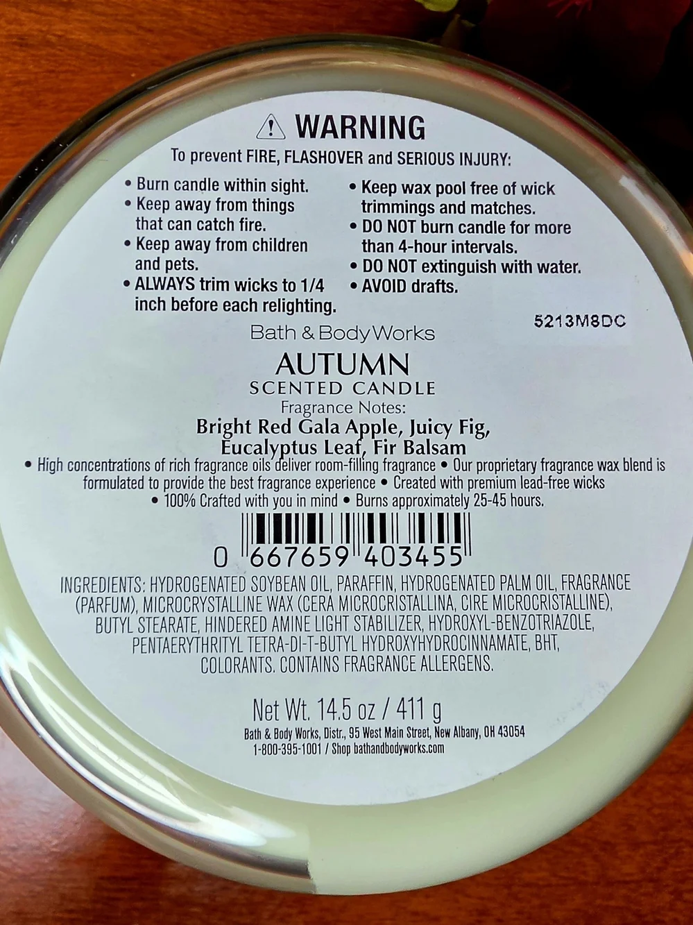 Bath & Body Works Autumn 3-Wick Scented Candle